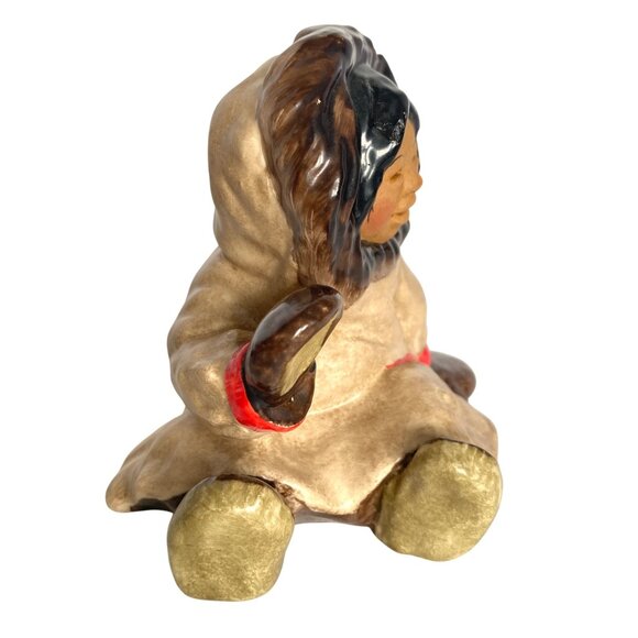 1982 Dinah Inuit Eskimo Figurine C Alan Johnson Hand-Painted 4x4.25x3in Ceramic - Picture 2 of 12
